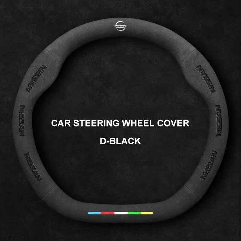 Alcantara Suede 3D Embossed Steering Wheel Cover For Nissan