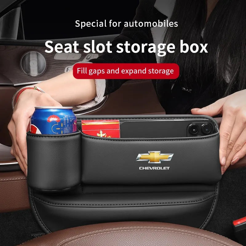 Car seat gap storage box with cup holder suitable for Chevrolet