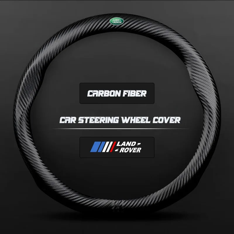 Carbon fiber genuine leather car steering wheel cover for Land Rover