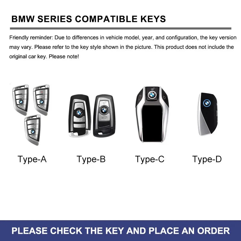 Zinc alloy genuine leather car key case for BMW series