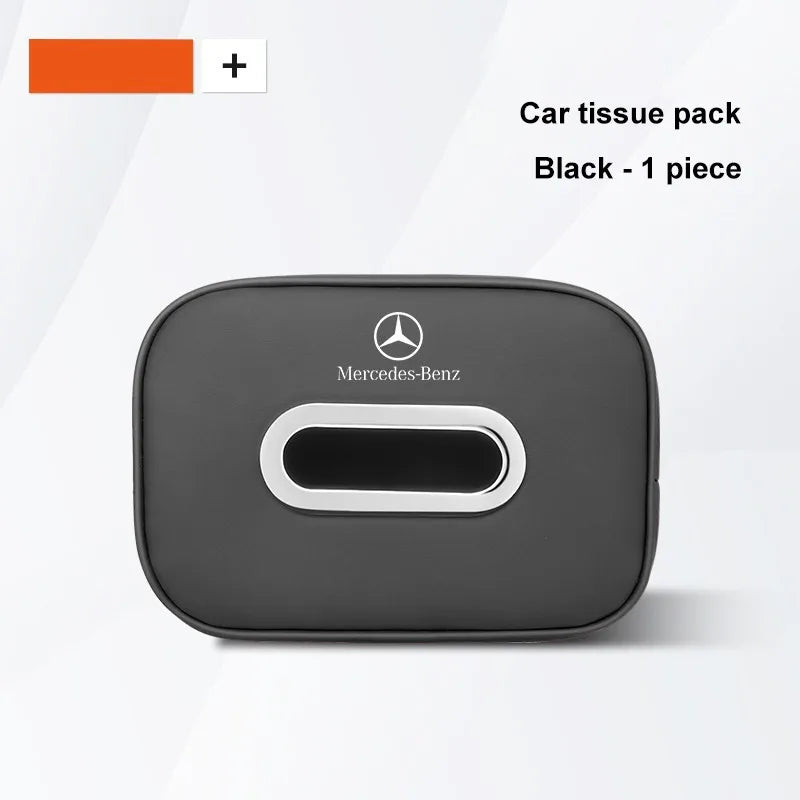 Premium Leather Car Seat Back Tissue Holder for Mercedes-Benz