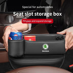 Car seat gap storage box with cup holder suitable for Skoda