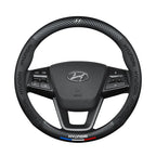 Carbon fiber genuine leather car steering wheel cover for Hyundai