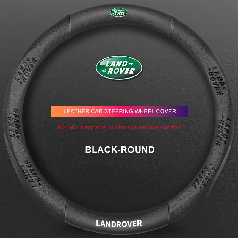 3D Embossed Genuine Leather Steering Wheel Cover For Land Rover