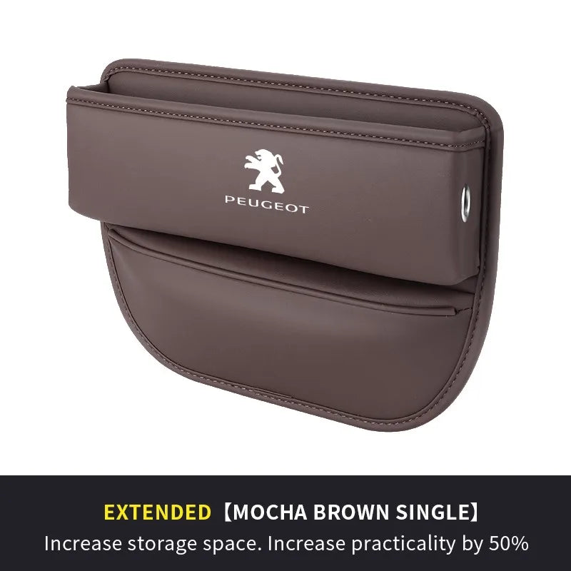 Car seat gap leather storage box suitable for Peugeot