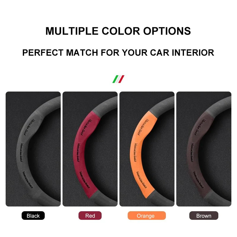 Alcantara Suede 3D Embossed Steering Wheel Cover For Mercedes-Benz