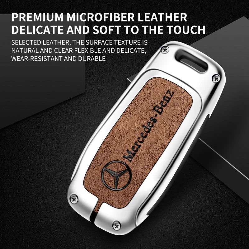 Zinc alloy genuine leather car key case for Mercedes-Benz series