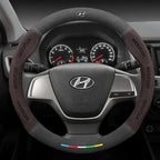 Alcantara Suede 3D Embossed Steering Wheel Cover For Hyundai