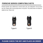 Zinc alloy genuine leather car key case for Porsche series