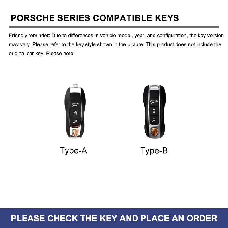 Zinc alloy genuine leather car key case for Porsche series