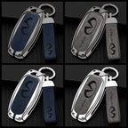 Zinc alloy genuine leather car key case for Infiniti series