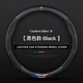 Carbon fiber genuine leather car steering wheel cover for Volkswagen