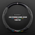 Car steering wheel cover in carbon fiber suede style suitable for Maserati