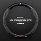 Car steering wheel cover in carbon fiber suede style suitable for Maserati
