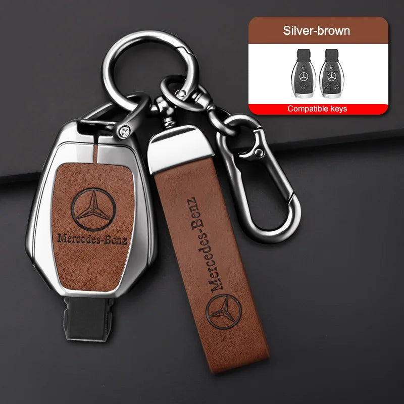 Zinc alloy genuine leather car key case for Mercedes-Benz series