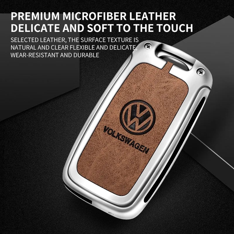 Zinc alloy genuine leather car key case for Volkswagen series