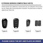 Zinc alloy genuine leather car key case for Citroen series
