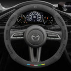 Alcantara Suede 3D Embossed Steering Wheel Cover For Mazda