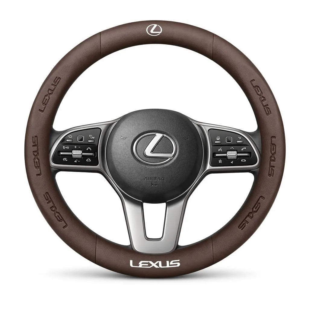 3D Embossed Genuine Leather Steering Wheel Cover For Lexus