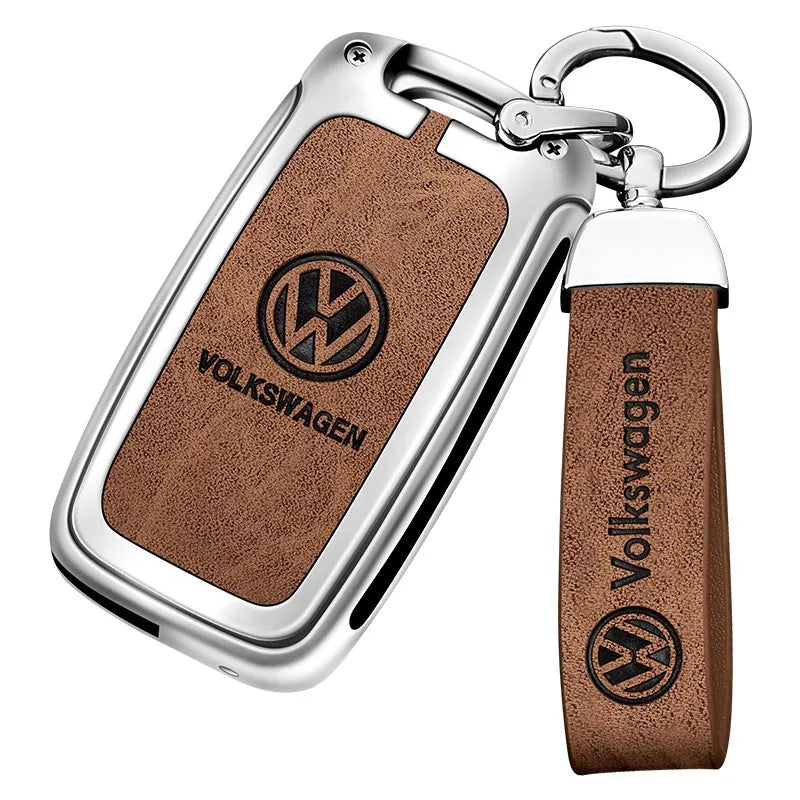 Zinc alloy genuine leather car key case for Volkswagen series