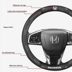 3D Embossed Genuine Leather Steering Wheel Cover For Honda