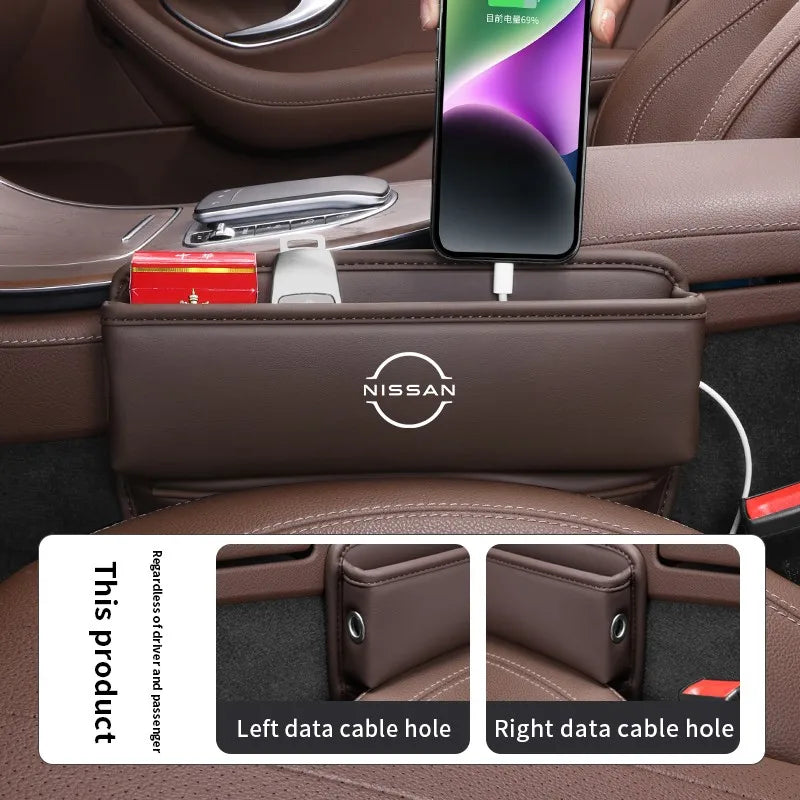 Car seat gap leather storage box suitable for Nissan