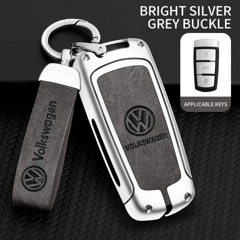 Zinc alloy genuine leather car key case for Volkswagen series