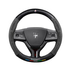 Car steering wheel cover in carbon fiber suede style suitable for Maserati