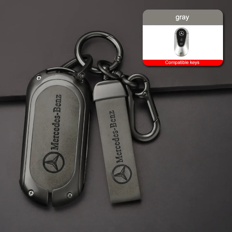 Zinc alloy genuine leather car key case for Mercedes-Benz series