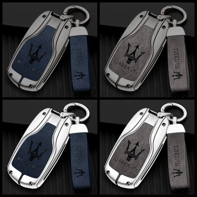 Zinc alloy genuine leather car key case for Maserati series