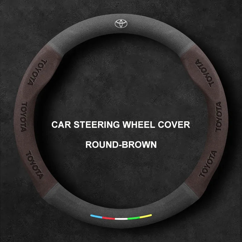 Alcantara Suede 3D Embossed Steering Wheel Cover For Toyota
