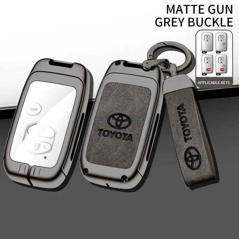 Zinc alloy genuine leather car key case for Toyota series
