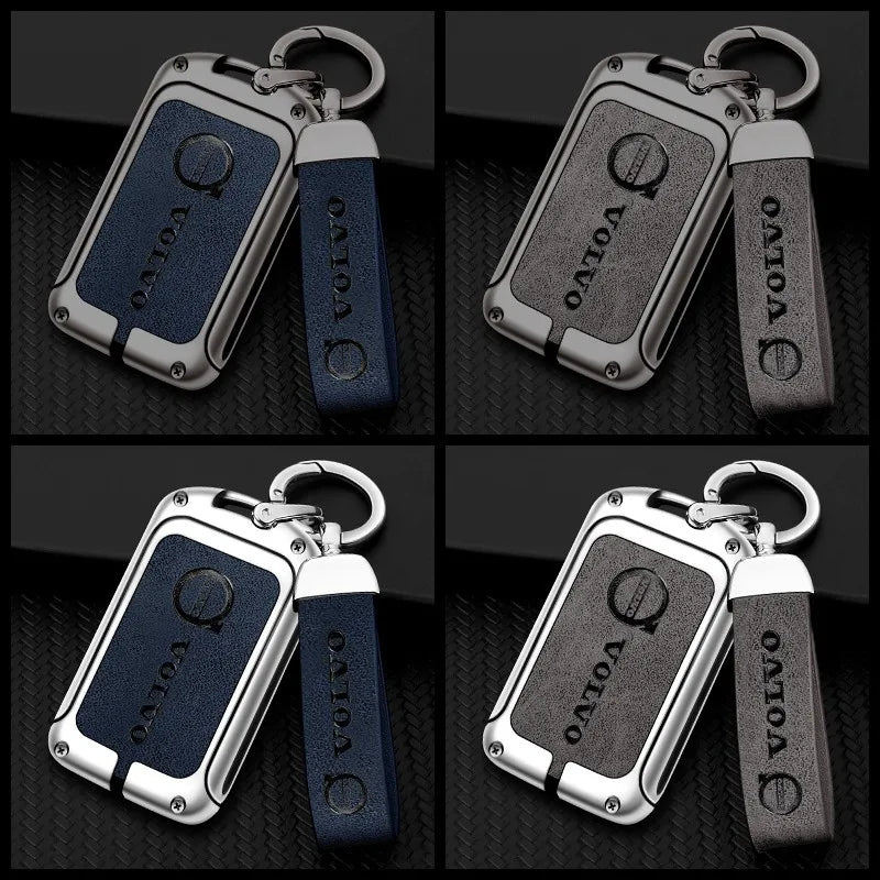 Zinc alloy genuine leather car key case for Volvo series