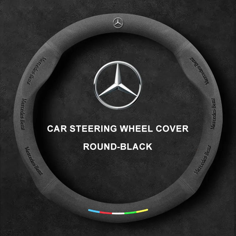 Alcantara Suede 3D Embossed Steering Wheel Cover For Mercedes-Benz
