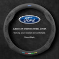 Alcantara Suede 3D Embossed Steering Wheel Cover For Ford