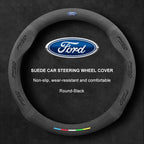 Alcantara Suede 3D Embossed Steering Wheel Cover For Ford