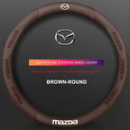 3D Embossed Genuine Leather Steering Wheel Cover For Mazda