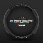 Car steering wheel cover in carbon fiber suede style suitable for Mercedes-Benz