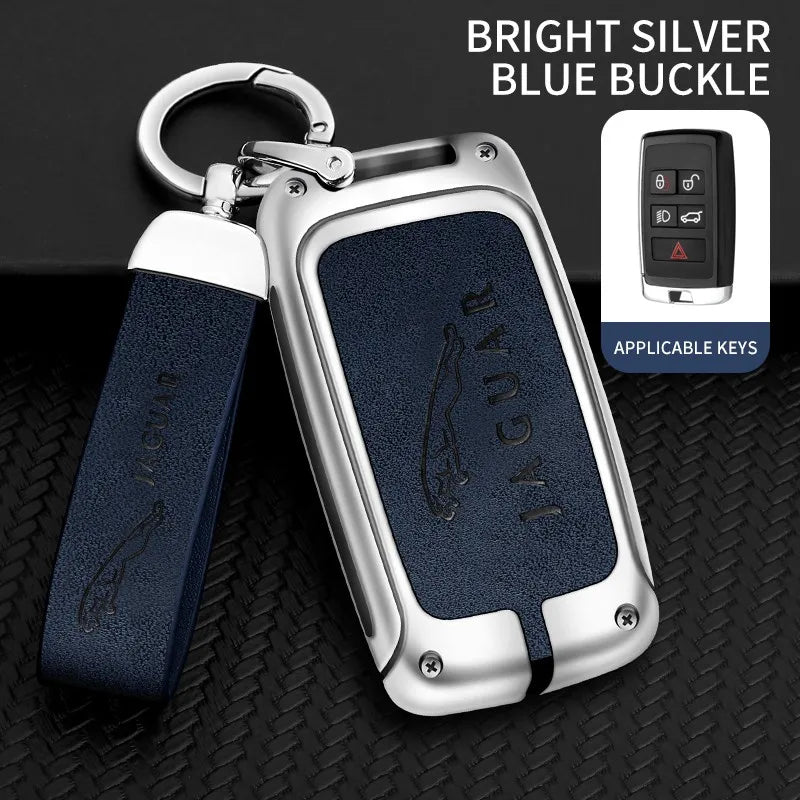 Zinc alloy genuine leather car key case for Jaguar series