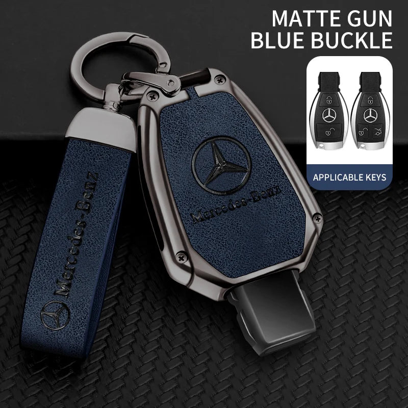 Zinc alloy genuine leather car key case for Mercedes-Benz series