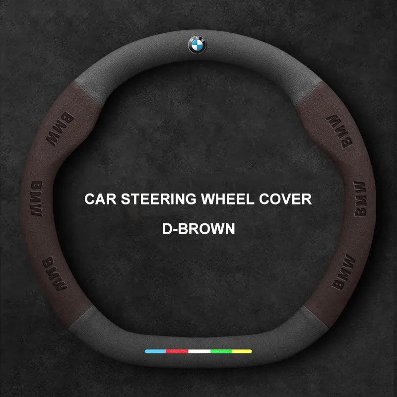 Alcantara Suede 3D Embossed Steering Wheel Cover For BMW