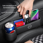 Car seat gap storage box with cup holder suitable for Nissan
