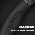Carbon fiber genuine leather car steering wheel cover for Toyota