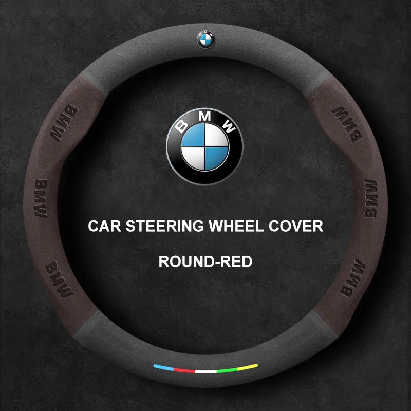 Alcantara Suede 3D Embossed Steering Wheel Cover For BMW