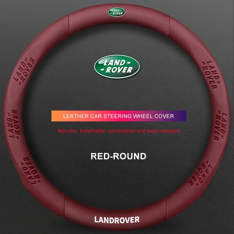 3D Embossed Genuine Leather Steering Wheel Cover For Land Rover