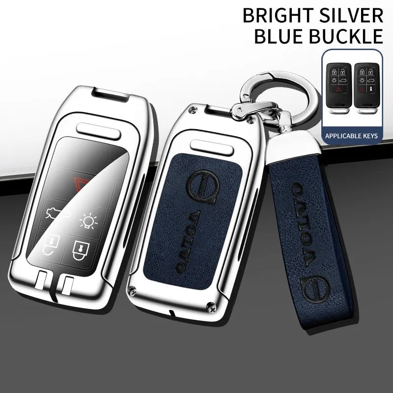 Zinc alloy genuine leather car key case for Volvo series