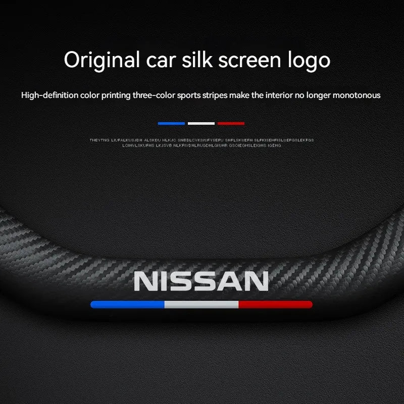 Carbon fiber genuine leather car steering wheel cover for Nissan