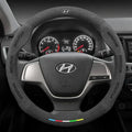 Alcantara Suede 3D Embossed Steering Wheel Cover For Hyundai