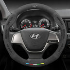 Alcantara Suede 3D Embossed Steering Wheel Cover For Hyundai