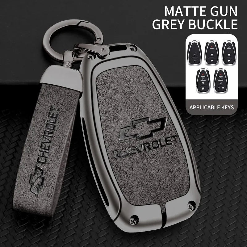 Zinc alloy genuine leather car key case for Chevrolet series